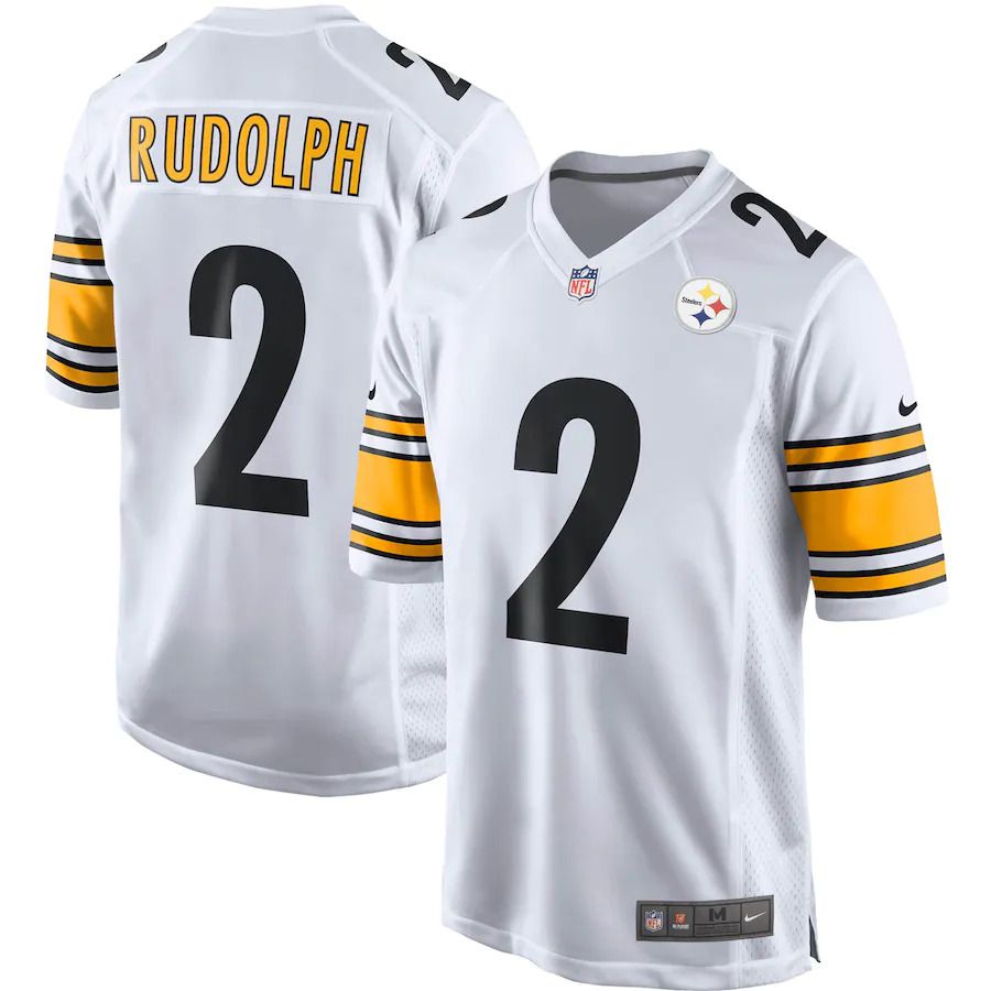 Men Pittsburgh Steelers #2 Mason Rudolph Nike White Game NFL Jersey